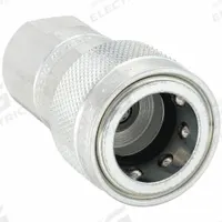 PIONEER Hydraulic Quick Connect Hose Coupling: 1/2 in Coupling Size, Steel, 45.42 lpm Max. Flow Rate (MPN 4050-16). Key specifications — Body Material: Steel; Valve Type: Ball; Thread Size: 7/8"-14; Brand: PIONEER.