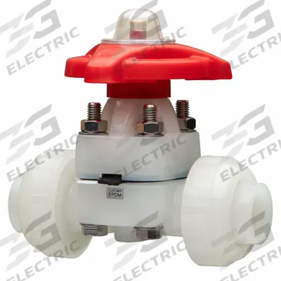 ASAHI Diaphragm Valve: 1 in, PVDF, 2-Way, 150 psi Max Pressure (CWP) - PVDF Diaphragm Valves for Chemicals