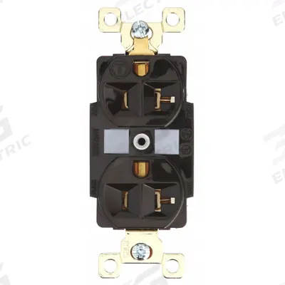 BRYANT Receptacle: Duplex, 5-20, Brown, 125V AC, 20 A, 2 Pole / 3 Wire (MPN BRY5362) - General Purpose Receptacles