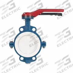 GHIBSON Butterfly Valve: 3 in Pipe Size, Concentric, 250 psi Max. Pressure (CWP), Wafer, PTFE, FKM (MPN G550P-3). Key specifications — Brand: GHIBSON; Handle Type: Gear Operated Handwheel; Disc Material: Stainless Steel.