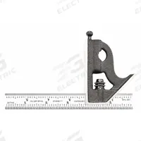 STARRETT Combination Square: SAE, Steel, Brushed, 6 in Blade Lg (MPN 11H-6-16R). Key specifications — attr1182179: Square; attr1182186: 1/100 in (Aircraft Quick Reading); attr1182189: Brushed; attr1182159: STARRETT; attr1182169: Cast Iron.