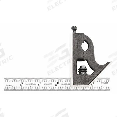 STARRETT Combination Square: SAE, Steel, Brushed - Machinist Precision Steel Combination Squares