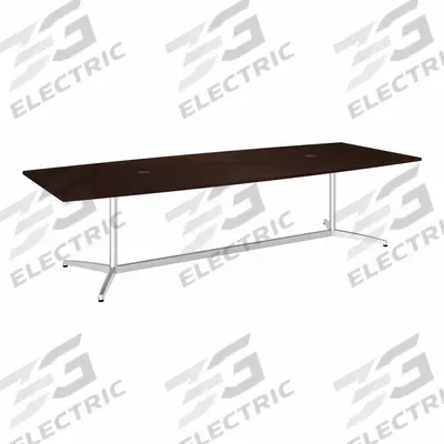 BUSH BUSINESS FURNITURE Conference Table: Boat, Laminate/Wood, Cherry, 119 in Overall Lg - Boat Conference Tables