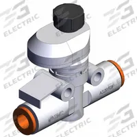 SMC Speed Controller: In-Line Fitting, Screw, 1/4 in Valve Body Size, 1/4 in Push to Connect Tube (MPN AS2052FS-07). Key specifications — attr947203: Brass/PBT; attr947205: SMC.