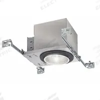 Downlight: New Construction, 4 in Dia, 1,400 lm, 3000K, 17.3 W, 120V AC (MPN IC1LED G4 14LM 30K 90CRI 120 FRPC). Key specifications — Voltage: 120V AC; Trim Color: Available Separately; Brand: LITHONIA LIGHTING; Ceiling Type: Flat Ceiling; Reflector or Baffle Color: No Reflector or Baffle; Trim Style: Available Separately; Dimmable: Yes; Color Temperature: 3000K.