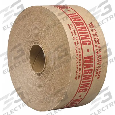TAPECASE Water-Activated Tape: 5.7 mil Tape Thick, 3 in x 450 ft, 150KPT-1 - Preprinted Message Water-Activated Kraft Tape
