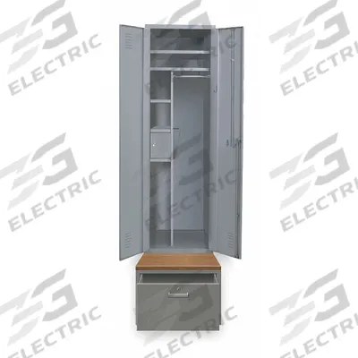 HALLOWELL Wardrobe Locker: 24 in x 24 in x 90 in, Steel, Includes Footlocker, 5 Shelves - Modular Solid Metal Gear Lockers