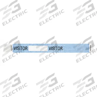 ID Wristband: Visitor, 10 in Overall Lg, 1 in Overall Wd, Tyvek, Blue - Security Wristbands