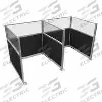 VERSARE Cubicle Kit: 72 in Overall Ht, 72 in Overall Wd, 5 Panels, Black, Fabric/Polycarbonate (MPN HPEKW-66-S-BLK-FL). Key specifications — Panel Color: Black; Brand: VERSARE; Panel Material: Polycarbonate; Window Style: Fluted.