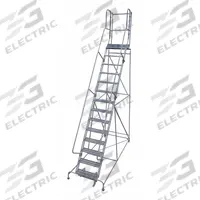 COTTERMAN Rolling Ladder: 8.3 ft Platform Ht, Unassembled, Steel, Manual Lock, Serrated (MPN 1X10R2632A3E30B4W4C1P4). Key specifications — Includes Handrails: Handrails Included; Material: Steel; Brand: COTTERMAN; Color: Gray.
