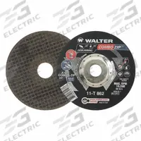 WALTER SURFACE TECHNOLOGIES Depressed Center Cut-Off Wheel: Type 27, 6" x 5/64" x 7/8", 60 Grit (MPN 11T862). Key specifications — Series: Combo Zip; Brand: WALTER SURFACE TECHNOLOGIES.