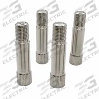 TRU-FLATE Valve Extension: Valve Extensions, Straight Grip Tire Valve Extenders, Round, Chrome (MPN 38-315-4). Key specifications — Compatible Valve Size: Standard Bore; Color: Chrome; Product Type: Valve Extensions; Shape: Round; Design: Straight Grip Tire Valve Extenders; Compatible Thread Size: 0.305-32; Finish: Chrome Plated; Material: Brass.