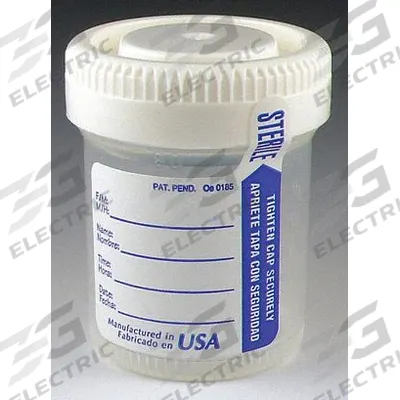 GLOBE SCIENTIFIC Airtight Jar: 2 fl oz Capacity - oz, 60 mL Capacity - mL, Sterile - Sterile Medical Specimen Containers