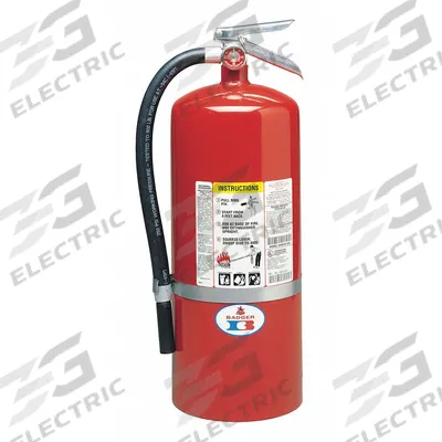 BADGER Fire Extinguisher: 20 lb Extinguisher Capacity, 6A:120B:C, Monoammonium Phosphate - Class ABC Fire Extinguishers