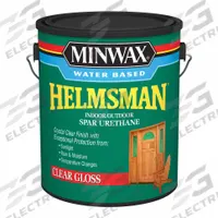 MINWAX Finish: Varnish, Exterior/Interior, Water, 1 gal Container Size, Wood, Gloss, Clear, Clear (MPN 710500000). Key specifications — Brand: MINWAX; Transparency: Clear; Use Location: Interior; Sheen: Gloss; Sub-Brand: Helmsman; Color: Clear.
