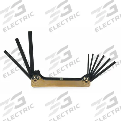 PROTO Hex Key Set: 1 - 5 Pieces, Folding, SAE, Std End, Short, 1 Pieces, Black Oxide - Folding Key Sets