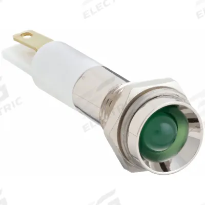 APPROVED VENDOR Protruding Panel Light: 5/16 in Panel Mounting Hole Dia, LED, Green - LED Indicator Pilot Lights