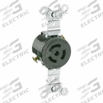 LEVITON Locking Receptacle: Non-NEMA, Black, 125/250V AC, 10 A_15 A Current Rating - General Purpose Receptacles