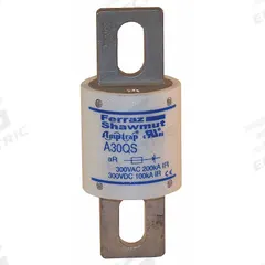 Semiconductor Fuse: A30QS Series, Fast-Acting, 600 A, 300 V AC, 300 V DC DC Volt Rating (MPN A30QS600-4). Key specifications — Series: A30QS; Brand: MERSEN; Voltage Type: AC/DC.