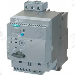 SIEMENS IEC Magnetic Motor Starter: Reversing, 3 Poles, Electronic Protection, 1.2 A, 24V AC/DC (MPN 3RA6250-1BB32). Key specifications — Brand: SIEMENS; Pilot Lights Included: None; Auxiliary Contacts Included: 2NO.