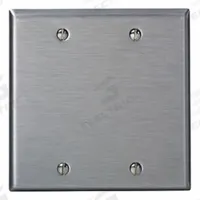 LEVITON Wall Plate: Blank, 2 Gang, Std Size (MPN 84025). Key specifications — Brand: LEVITON; Material: Stainless Steel.