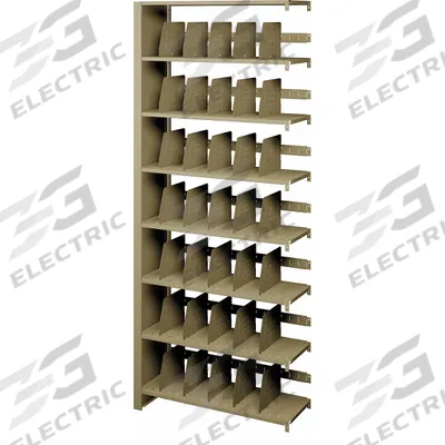 TENNSCO Add-On Open File Shelves: Open Back, 35 Dividers, 7 Shelves, 88 in Overall Ht - Add-On Shelves