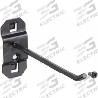 APPROVED VENDOR Single Rod Pegboard Hook: 4 1/2 in x 1 in, Screw-In, Surface, Black (MPN 5TPK4). Key specifications — Mounting Type: Surface; Color: Black; Accessory Type: 30-Degree Single Hook; Locking System: Screw-In; Brand: APPROVED VENDOR.