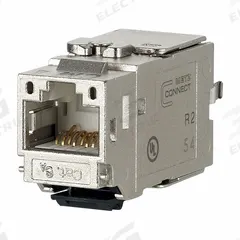 METZ CONNECT Keystone Module: Cat6A, Data/HDBaseT/Power, 8 Poles, Straight, Cable, Female Straight (MPN 130B21-E). Key specifications — Housing Material: Zinc Die-Cast; Mounting Type: Cable; Connector Color: Metallike; Performance Category: Cat6A; Application: HDBaseT; Connection Type: Insulation Displacement; Connector Gender: Female; Connector Orientation: Straight.