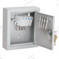 Key Box: 8 Key Capacity, Single Key Lock, Steel, Beige, 5 1/8 in Ht, 2 1/4 in Wd, 6 in Dp (MPN 33J868). Key specifications — Brand: APPROVED VENDOR; Finish: Powder Coated; Includes Key Tags: Includes Key Tags; Includes Mounting Hardware: Mounting Hardware Included; Color: Beige; Mounting Location: Wall; Material: Steel.