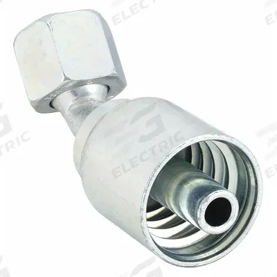 Parker Hydraulic Crimp Fitting: Steel x Steel, 45° Elbow, -6 For Hose Dash Size - Parker Crimp Hydraulic Hose Fittings with ORS Connection