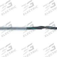 CHAINFLEX Control Cable: 18 AWG Conductor Size, 25 Conductors, PVC, Order by the Foot, Gray (MPN CF130US-07-25). Key specifications — Conductor Size: 18 AWG; Minimum Bend Radius Factor - Fixed: 5 x OD; Minimum Bend Radius Factor - Flexible: 7.5 x OD; Shielding: Unshielded; Brand: CHAINFLEX.