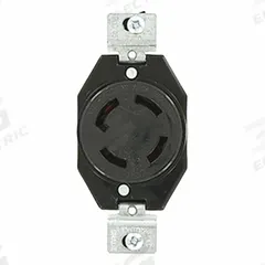 LEVITON Flush Mounting Lock Receptacle: Non-NEMA, Black, 250V AC, 30 A Current Rating, 3 Poles (MPN 3430-G). Key specifications — Brand: LEVITON.