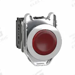SCHNEIDER Illuminated Push Button: Illuminated, Flush Profile, Metallic, 30 mm, 1NO/1NC (MPN XB4FW34M5). Key specifications — Brand: SCHNEIDER; Action: Momentary; Series: XB4; Push Button Material Type: Metallic.