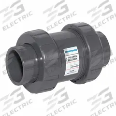 HAYWARD Ball Check Valve: Ball, Inline Valve Body, PVC, 1 1/2 in Pipe Size, Flange x Flange, EPDM (MPN TC10150F). Key specifications — Brand: HAYWARD.
