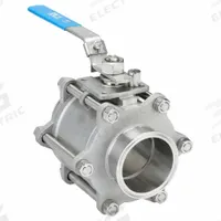APPROVED VENDOR Manual Two-Way Ball Valve: 4 in, 316 Stainless Steel, Straight, Clamp x Clamp (MPN EG90CC-64.0). Key specifications — Average Surface Roughness (Ra): 20 Ra μ-in; 3-A Compliance: Meets 3A Sanitary Standards; Brand: VNE; Handle: Locking Lever.