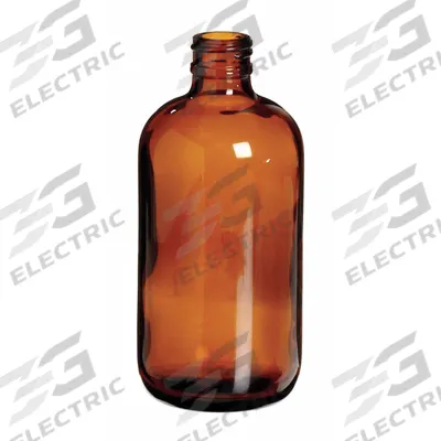 WHEATON Safety Coated Bottle: 250 mL, Amber, 24-400 mm, No Closure, 48, No Closure - Amber Narrow Mouth Round Glass Lab Bottles