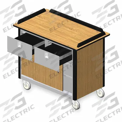 LAKESIDE Hydration Cart: 44 1/2 in Overall Lg, 38 in Overall Ht, Light Maple - Furnishings, Appliances and Hospitality
