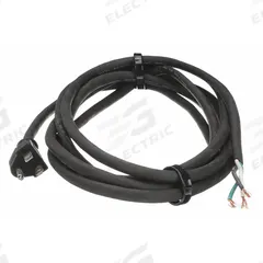 APPROVED VENDOR Power Cord: 12 ft Lg, 3/16, 5-15P Plug, Bare Wire Receptacle, SJO, Rubber, 125V AC (MPN E3602). Key specifications — Brand: APPROVED VENDOR; Jacket Material: Rubber.