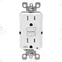 LEVITON GFI Receptacle: Decorator Duplex, 5-15, White, GFCI, 125V AC, 15 A, 2 Pole / 3 Wire (MPN GFWT1-W)