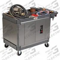 JET Utility Cart: 500 lb, 40 in L x 17 in W x 34 in H Overall Dim, 2 Shelves, Gray, Flat (MPN JT1-128). Key specifications — Brand: JET.