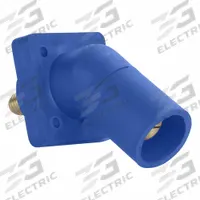 Single Pole Receptacle: Blue, Angled Taper Nose Mating, Threaded Stud Termination, 600V AC/600V DC (MPN 16R29-UB). Key specifications — Series: 16; Receptacle Gender: Male; Brand: LEVITON.