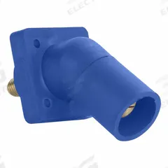 Single Pole Receptacle: Blue, Angled Taper Nose Mating, Threaded Stud Termination, 600V AC/600V DC (MPN 16R29-UB). Key specifications — Series: 16; Receptacle Gender: Male; Brand: LEVITON.