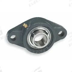 DAYTON 2 Bolt Flange Bearing: Radial Ball, 1/2 in Bore, Cast Iron, Set Screws, 4 13/32 in Lg (MPN 3FCU7). Key specifications — Bore Type: Cylindrical; Brand: DAYTON; Lubricant Material: NLGI #2 Equivalent; Mounting Bolt Size: 3/8 in; Split Housing: Not Split; System of Measurement: Inch.