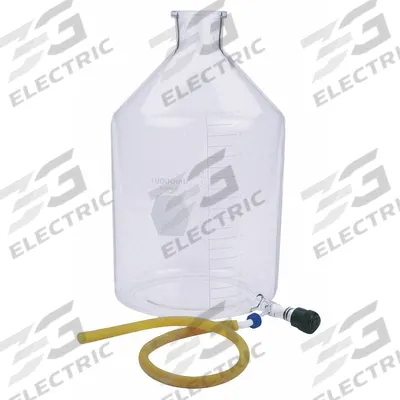 KIMBLE Reservoir Bottle: 10 L, 400 mm, Colorless, Narrow Mouth Size - Glass Reservoir Lab Bottles with Bottom Outlet
