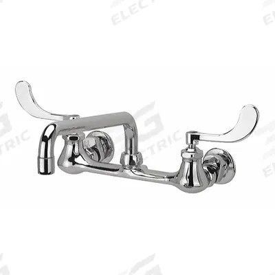 ZURN Low Arc Service Sink Faucet: Wall, Centerset, Brass, Chrome, 2.2 gpm Flow Rate - Widespread Utility Faucets