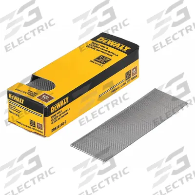 DEWALT Brads,1 1/2" L,Vinyl Coated,PK2500: Brads, Flat, Smooth, 1 1/2 in Overall Lg - Collated Trim, Pin, Finishing, & Brad Nails