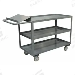 APPROVED VENDOR Utility Cart: 1,200 lb, 3 Shelves, 55 in L x 31 in W x 45 in H Overall Dim, Flat (MPN OPC-2436-3-95). Key specifications — Caster Wheel/Tread Material: Polyurethane; Brand: APPROVED VENDOR; Caster/Wheel Configuration: (2) Rigid.