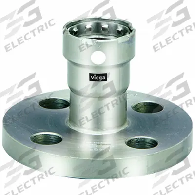 VIEGA MEGAPRESS Crimp Adapter Fitting: 2 in Pipe x 4 in Pipe Size, Press-fit x Flange - Stainless Steel Press Pipe Flanges