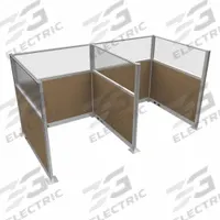 VERSARE Cubicle Kit: 72 in Overall Ht, 72 in Overall Wd, 5 Panels, Latte, Fabric/Polycarbonate (MPN HPEKW-66-S-BRN-FL). Key specifications — Panel Color: Latte; Brand: VERSARE; Panel Material: Fabric; Window Style: Fluted.