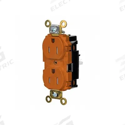 HUBBELL Receptacle: Duplex, 5-15, Orange, 125V AC, 15 A, 2 Pole / 3 Wire (MPN HBL5262STOTR) - General Purpose Receptacles